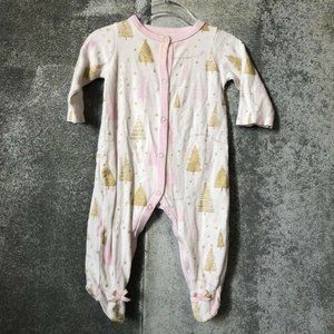 3-6 m Mud Pie Pink Gold Christmas Trees Baby Girls